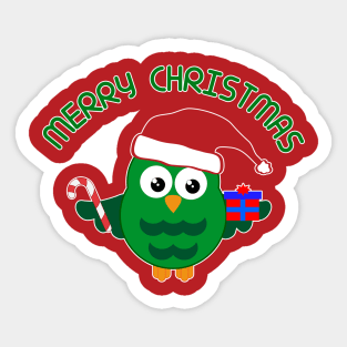 Santa Claus Owl Sticker